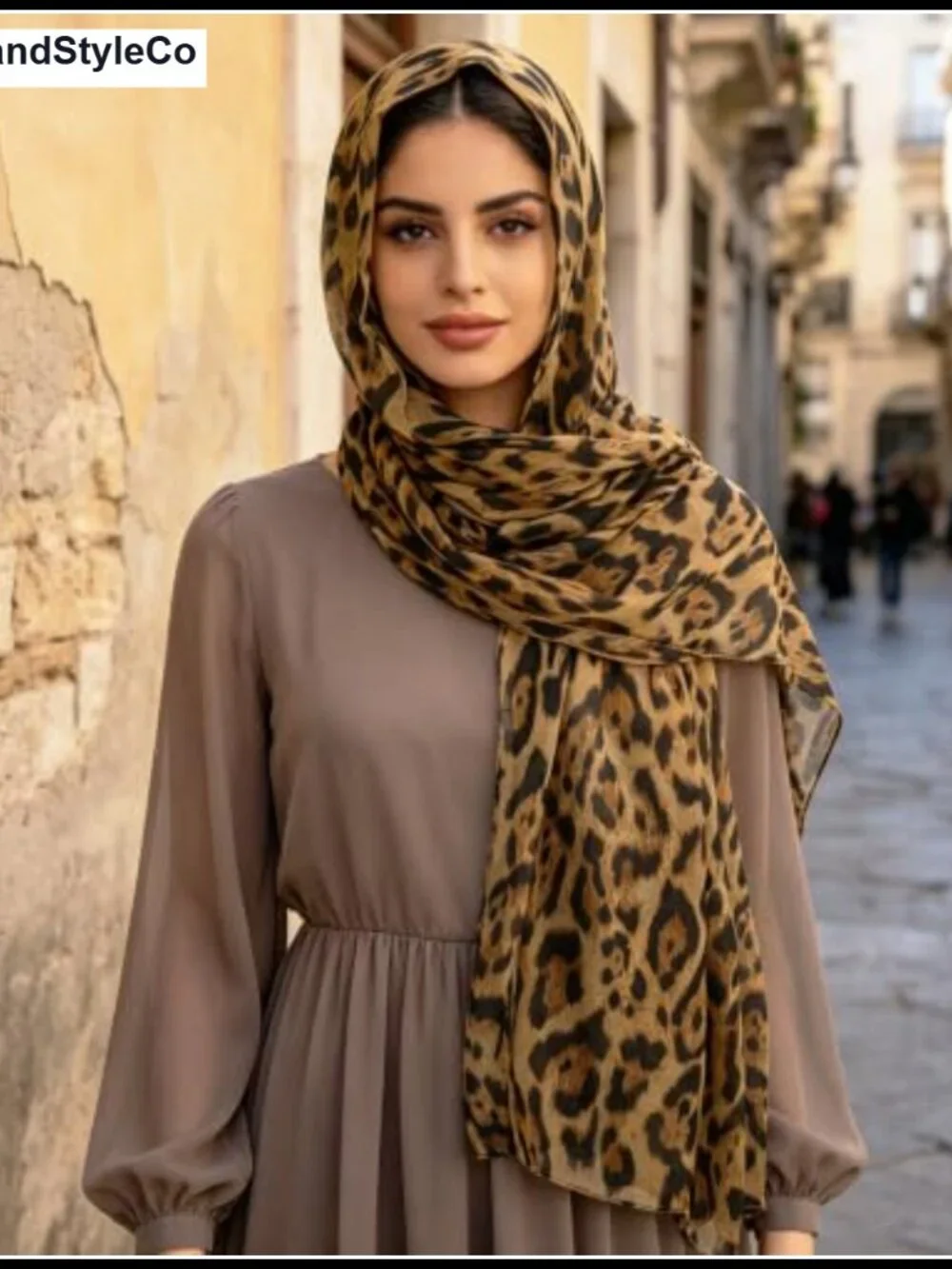 Viscose Leopard Print Lightweight Scarf Shawl Wrap for Women